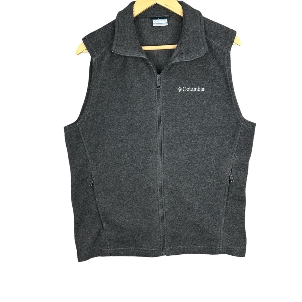 Columbia Vest Sleeveless Jacket Mens Size Small Dark Gray Full Zip
